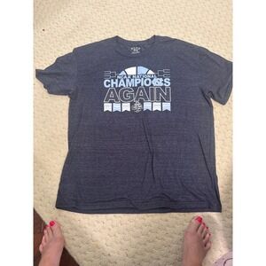 Blue 84 UNC Tar Heels NCAA National Champions Again T-Shirt Heather Navy XXL